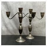 Sterling silver weighted candlesticks 3lbs 7oz