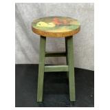 Painted kitchen stool with roosters