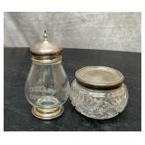 2 GLASS JARS Sterling Lids 43g