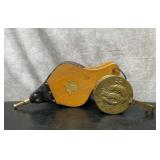 Fireplace Bellows, and brass ship ash keeper