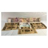 Foreign paper money, and reprint American money