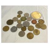 Foreign coins and tokens