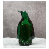 Fenton glass Christmas green penguin. 4