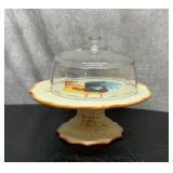 Rooster cake stand with glass dome  14