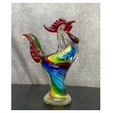Murano style art Glass rooster 12
