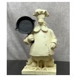 Chef rooster with cast-iron pan, composite
