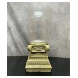 Candle stand. With glass dome 17 inches.