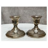 2 Columbia Sterling Weighted Candlestick Holders