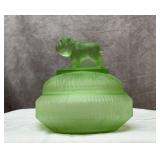 LE Smith glass bulldog covered bowl 4