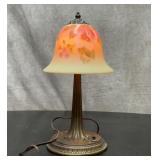 FENTON BURMESE BEDSIDE LAMP SIGNED