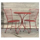 3 pc wrought iron ice cream table & chairs
