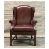 Wood, Mark originals, leather wingback chair