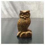 Natural tiger eye owl quartz hand carved 3