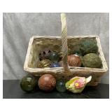 Decorator balls in a basket
