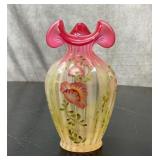 Fenton art glass meadow, beauty vase 7 .5