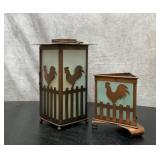 2 rooster votives 10