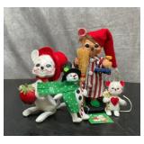 4 ANNALEE felt dolls