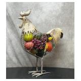 Metal rooster with fruit 21