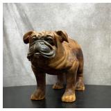 Carved wood English bulldog 22 x 15"