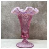 Empress rose, footed, daffodil vase, ruffled edge