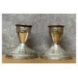 STERLING SILVER WEIGHTED CANDLESTICKS 343.55g