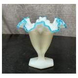 FENTON AQUA CREST VASE 6