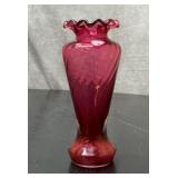 Fenton country cranberry vase 7.5