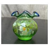 Fenton art glass rose bowl vase