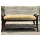 Woodbench with upholstered seat