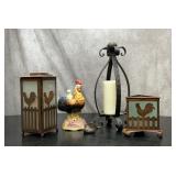 Rooster  votive, candles soap dispenser