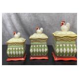 Rooster harlequin canisters 9