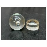 2 clear paper weights