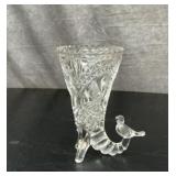 VTG Hofbauer crystal cornucopia with small bird