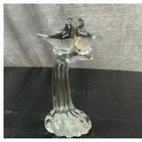 Art glass, kissing love birds 7