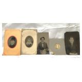 Antique tin type photographs 4''