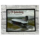 Framed HINDENBURG with authentic fragment