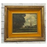 Salisbury Cathedral oil on canvas framed