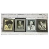 4 framed autographed photos