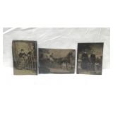 3 tin type photographs