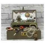 VTG jewelry box full of old jewelry