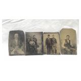 4 tin type photographs