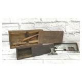 Antique jewelers tools and boxes