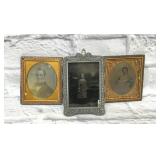 3 antique tin type photographs 4''