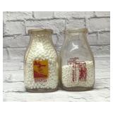 Antique MELVILLE MILK BOTTLES BURLINGTON NC 1/2