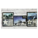 Military aircraft history and fragments framed