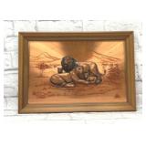 VTG John Lou's 3D copper lion pride framed