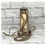 BOLO TIE SET OF 3 VTG NATURAL JASPER