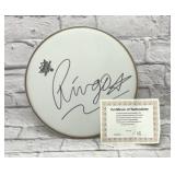 Ringo Starr autographed drum skin with certificate