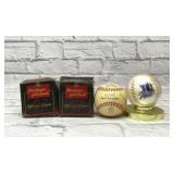 4 VTG baseballs, 1 autographed Scott C Ryder
