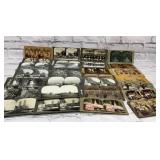 Antique stereoscope cards group